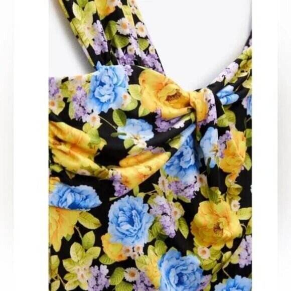 NEW ZARA Printed Knot Floral Bodysuit Size Small - Picture 5 of 9
